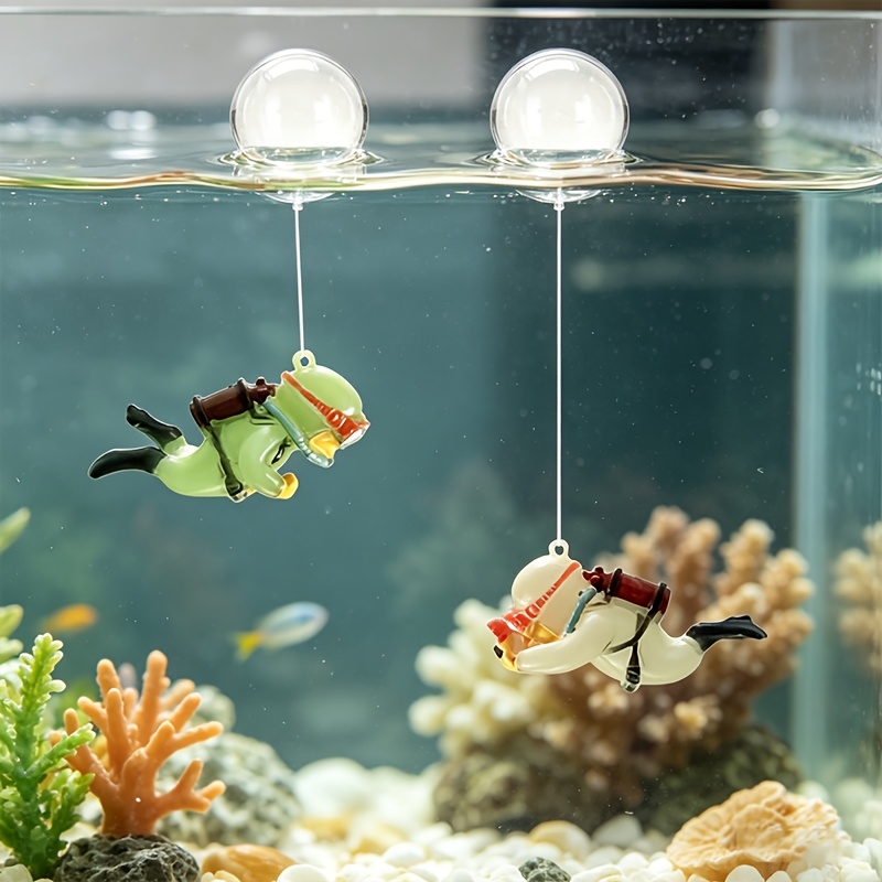 Aquarium Fish Ball - Estátua de Mergulhador Miniatura em Resina