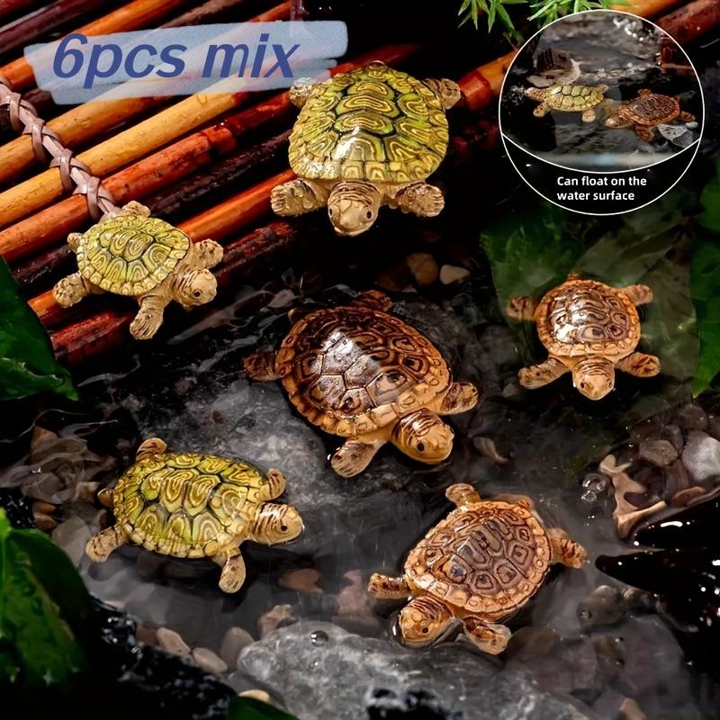 Aquarium Fish Small - 6 Mini Estátuas de Tartaruga para
