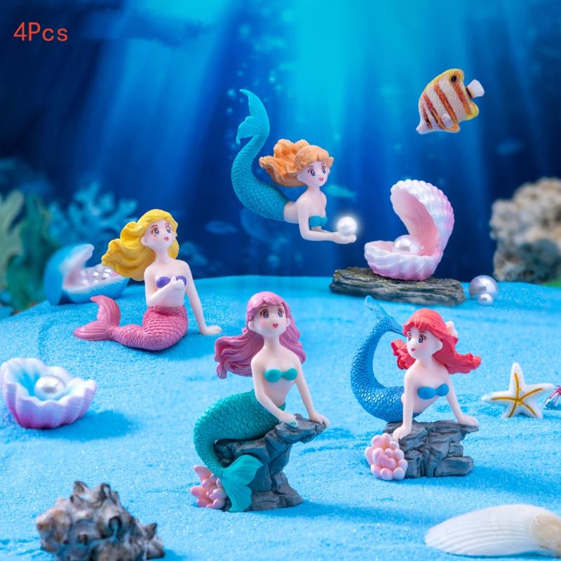Aquarium Fish Guppy - Conjunto de 4 Peças de Ornamentos