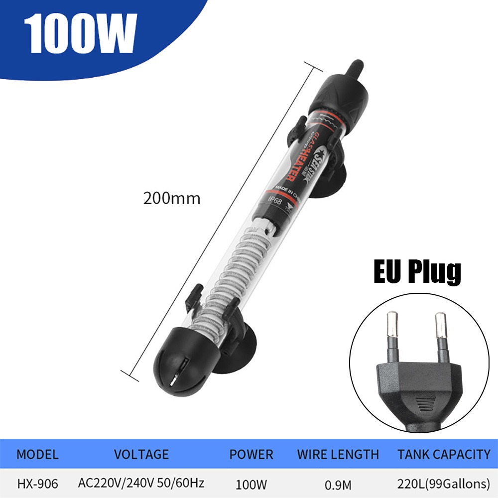 Aquarium Heater Submersible - 1 pçs 25w/50w/100w/200w/300w termostato aquecedor haste