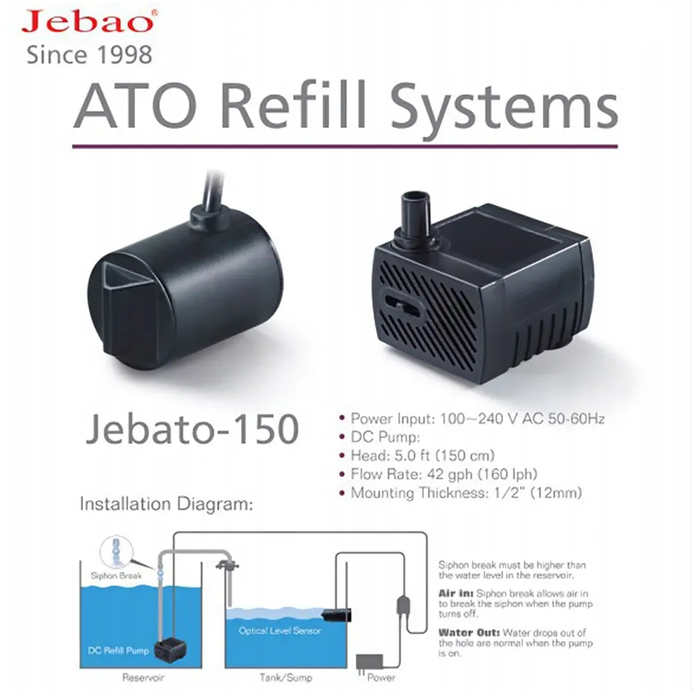 Jebato-150 ATO Sistemas de rec - Aquarium Auto Top Off avaliação e preço